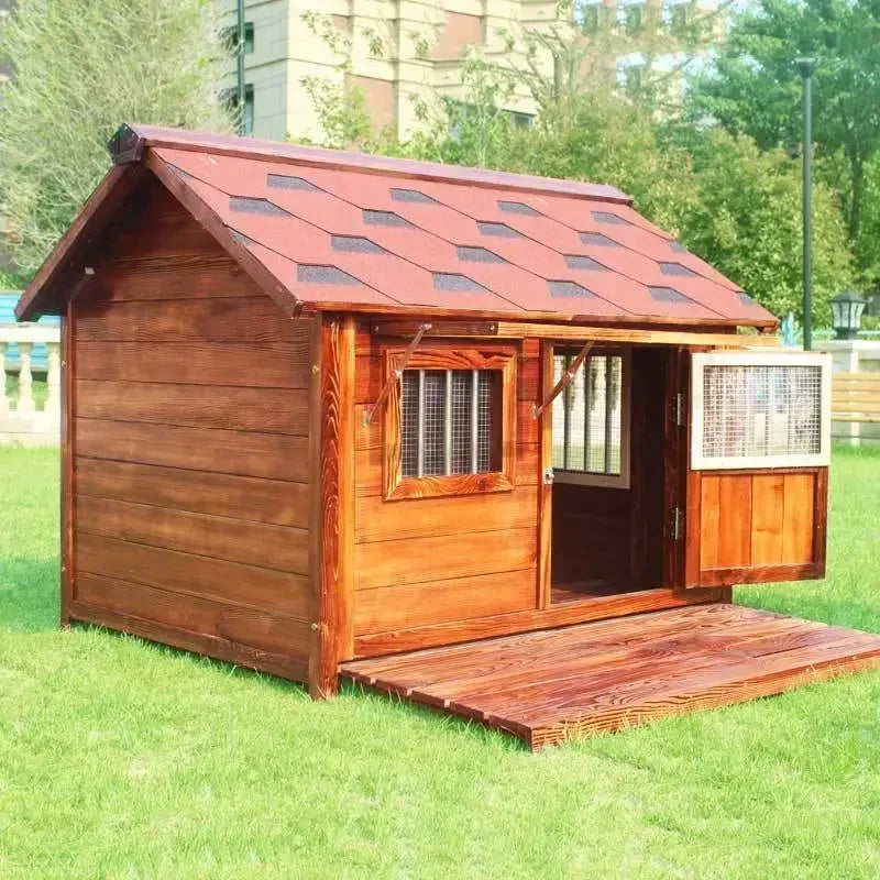 Outdoor Solid Wood Labrador Kennel Waterproof Small Medium Large Dog Cage Golden Retriever Teddy Kennel