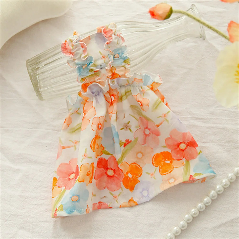 Cotton Puppy Dog Princess Dress for Small Dogs Suspender Skirt Summer Thin Pet Clothes Chihuahua Poodle Yorkies mascotas Dresses