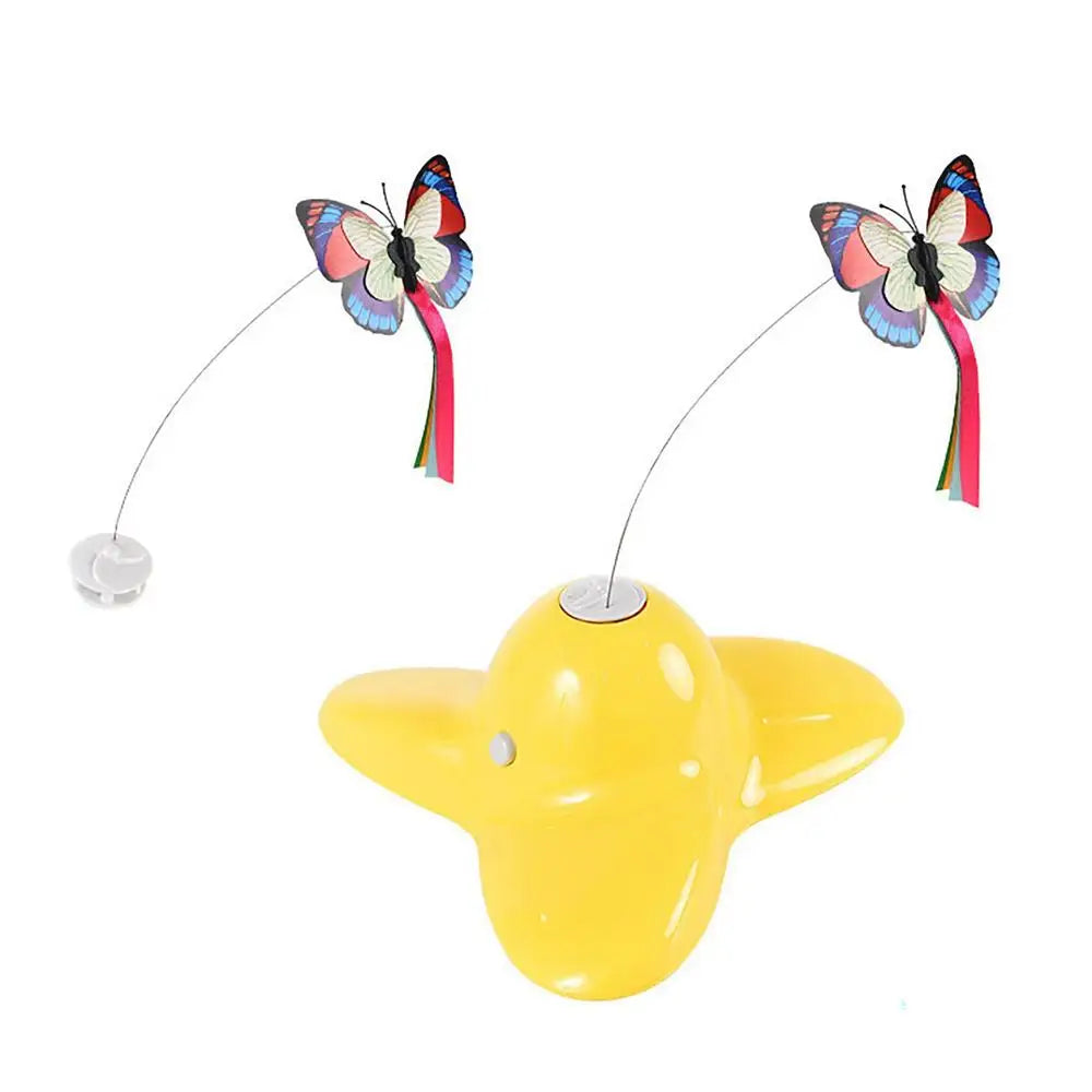 Butterfly Cat Toy Interactive Cat Toys For Boredom Moving Cat Toys With LED Light And Weighted Base Butterfly Flutter Pet