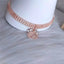 Fancy Summer Pet Dog Collars Alloy Rose Gold Zircon Footprint Pendant Necklace for Cats Luxury Designer Pet Neck Accessories