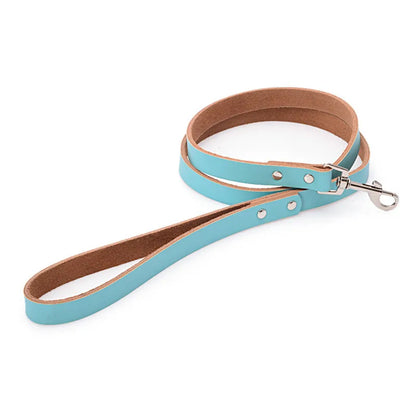 Adjustable Dog Collars Genuine Leather Pet Dog Collar Leash Lead For Small Medium Large Dogs Bulldog Pugs Beagle Dogs Supplies