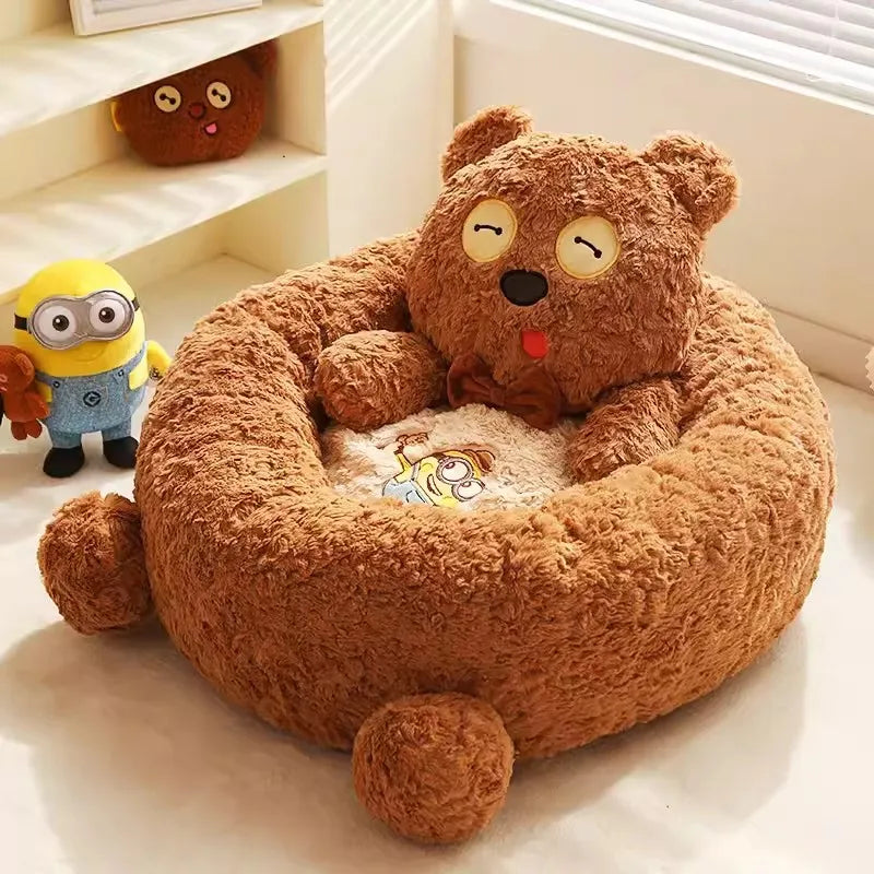 Minions joint series TIM bear pet litter cat litter winter warm kennel small dog teddy pet supplies