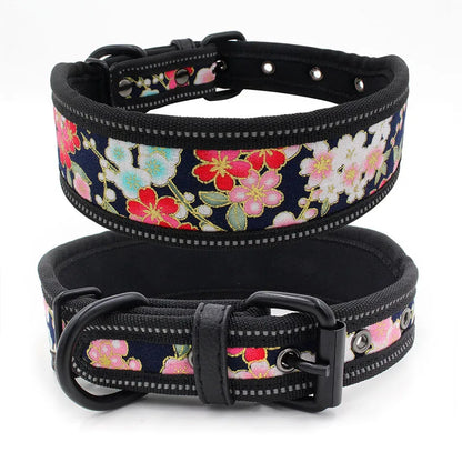 Reflective Puppy Big Dog Collar with Buckle Soft Padded Wide Adjustable Pet Collar for Medium Large Dogs Pitbull Leash Dog Chain
