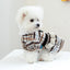 High Collar Small Dog Clothes Plaid Woolen New Year Autumn Winter Brown Overalls for Cats Maillard Fashion Girl Chihuahua Dress