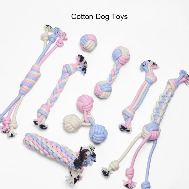 Pet Toy Chew Teething Cotton Rope Knot Ball Toys For Dog Tooth Clean Ball Bite-Resistant  Dog Chew Puppy Training InteractiveToy