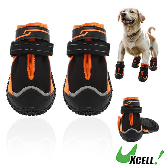 UXCELL 4pcs Casual Dog Shoes Waterproof Anti-Slip Dog Shoes Dog Boots Paw Protectors Outdoor Walking Protector Pets Shoes