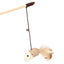 40cm Pet Cat Teaser Toys Feather Linen Wand Cat Catcher Teaser Stick Cat Interactive Toys Wood Rod Mouse Toy with Mini Bell