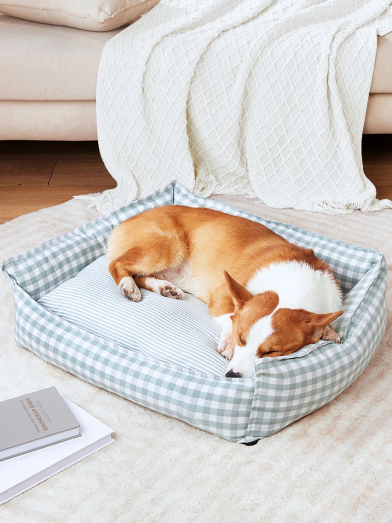 Dog Beds for Small Dogs Plaid Bed Pet Supplies Accessory Sofa Cushions Big Large Puppy Accessories Blanket Cats Baskets Pets Mat