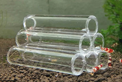 Glass Acrylic Aquarium Decoration Fish Shrimps Shelter House Pottery Scorpion House Canister Simulation Stone Fish Tank Ornament