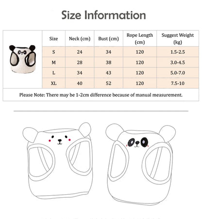 Warm Fleece Pet Dog Harness Cute Animal Adjustable Vest Leash Set for Medium Puppy French Bulldog Outdoor Cat Collar Accessories