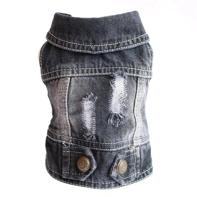 Sphinx Cat Clothes for Small Medium Large Cats, Dark Washed Cat Jeans Jacket Spring Autumn Denim Coat Cat Costume Pet Apparel