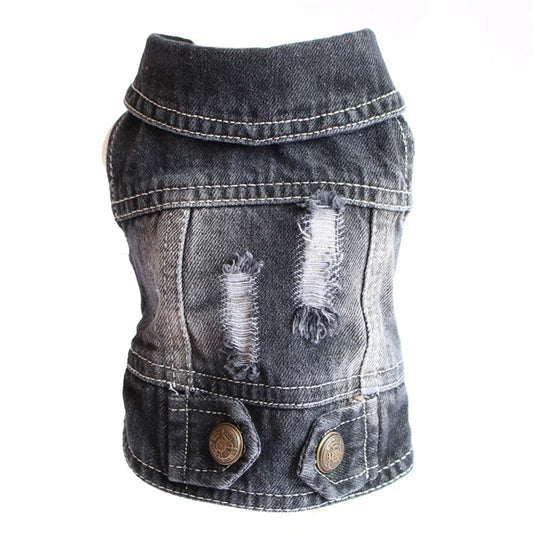 Sphinx Cat Clothes for Small Medium Large Cats, Dark Washed Cat Jeans Jacket Spring Autumn Denim Coat Cat Costume Pet Apparel