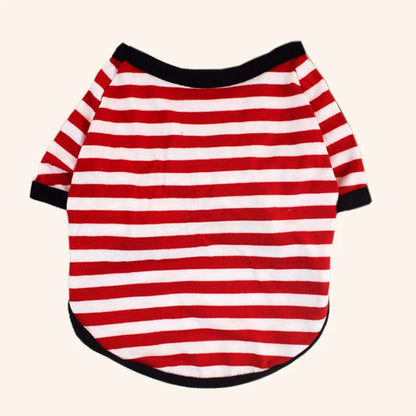 Stripe Dog T-shirt for Small Medium Dogs Cats Puppy Short Sleeve Cotton Shirt Pet Dog Summer Clothes French Bulldog Terrier