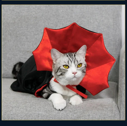 Cat Halloween Costume Pet Cloak Red Black Kitten Cape Pet Puppy Apparel Halloween Party Costume for Small Dogs Cats Accessories