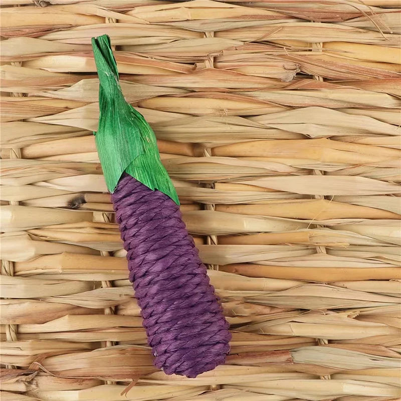Natural Straw Rope Carrot Hamster Molar Chew toy Small Pets Toys For Hamster Rabbit Grinding Groducts Gnaw Toy Supplies