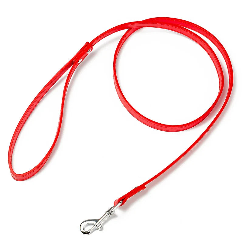 Leather Dog Leash Pet Dog Training Leash Rope Colorful PU Puppy Dog Walking Leash for Large Medium Small Dogs Pet Supplies 120cm