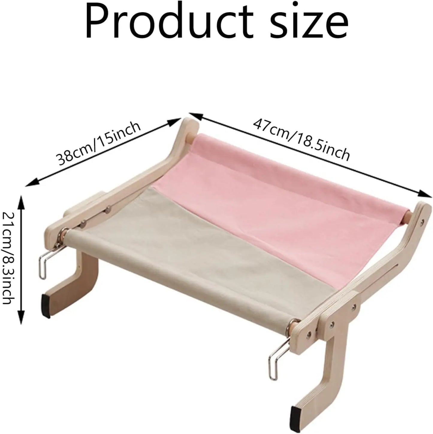 Pet Window Hanging Cat Bed, Removable Balcony Cat Hanging Hammock Wooden Assembly Indoor Bedside Bed Pet Nest