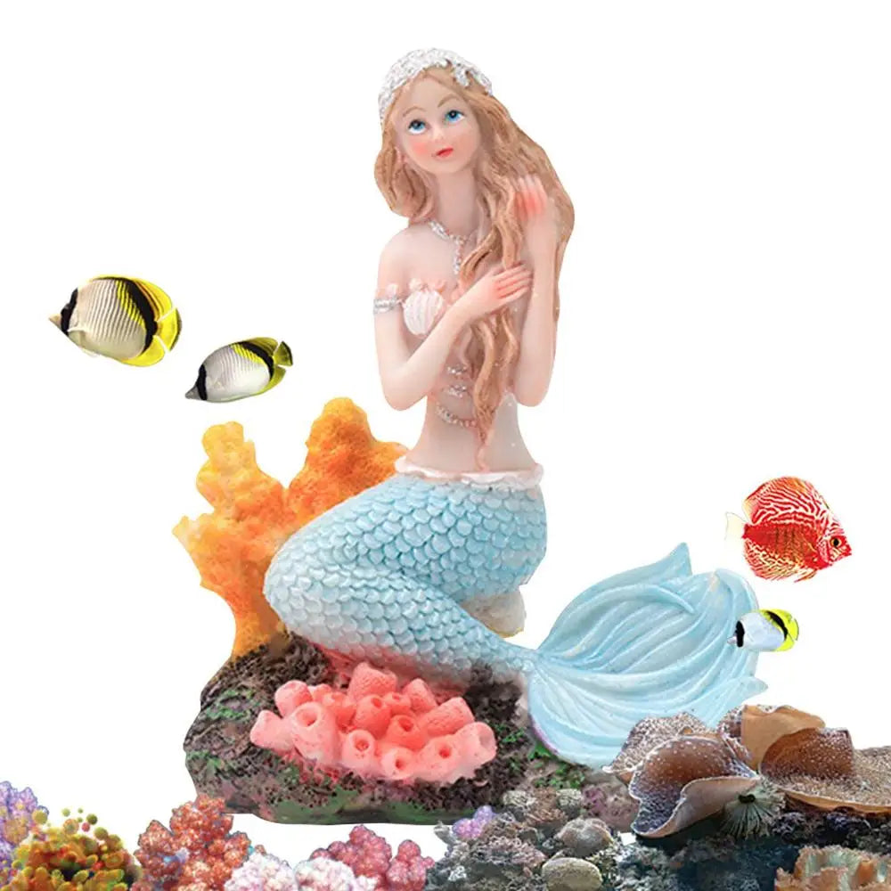 Mermaid Fish Tank Ornament Figurines Miniature Resin Decorations Artificial Aquarium Decor 6 Styles DIY Aquarium Desk Theme