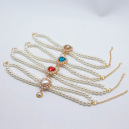 2 Rows Luxury Dog Cat Pearl Necklace Collar for Small Dogs Cats Yorkie Wedding Birthday Costume Crystal Jewelry Pet Accessories