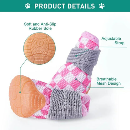 Small Dog Shoes Breathable Dog Shoes for Hot Pavement Pet Puppy Boots & Paw Protectors for Doggies for Hardwood Floors Anti Slip