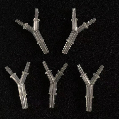 5pcs/lot 4mmY Shaped Plastic Connector 3 Ways Aquarium Fish Tank Air Pump Connector Control Valve Air Pipe Tubes Accessories