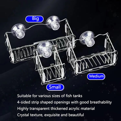 Hanging Fish Tank Crystal Acrylic Pot Polka Aquarium Decoration Water Planting Cylinder Cup Feeding Accessories with SuctionCup