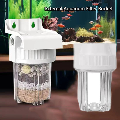 External Aquarium Canister Filter Quiet Sponge Filter Bucket No Pump Suitable for Small Fish Tanks Wall Mounted filter bucket