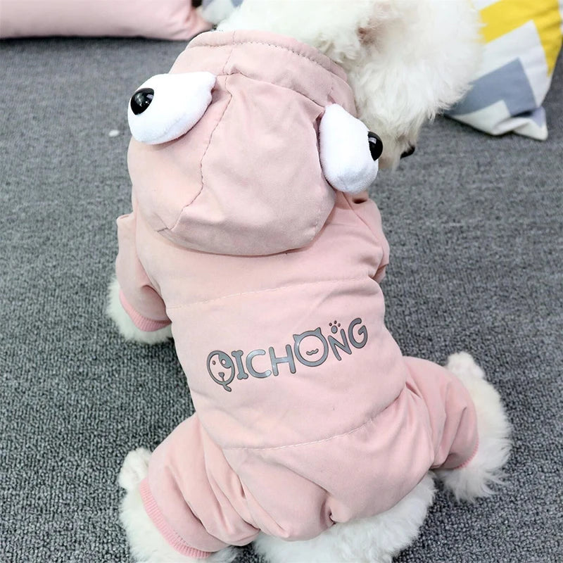 Cute Chihuahua Dog Jumpsuit Winter Warm Pet Costume Clothes for Small Dogs Pinscher Maltese Overalls Pajamas disfraz de perro