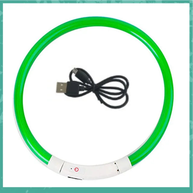 LED Dog Collar Light Up Dog Collars USB Rechargeable TPU Glow Safety Basic Dog Collars for Large Medium Small