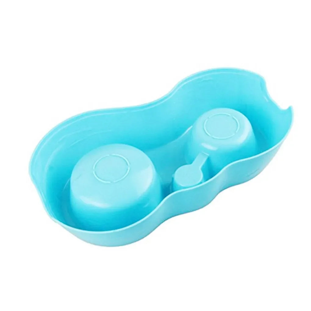 Dual Port Dog Automatic Water Dispenser Feeder Utensils Bowl Cat Drinking Fountain Food Dish Pet Bowl Raised Stand Dish Bowls