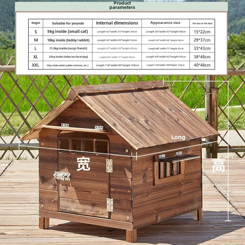 Dog Kennel Outdoor Rainproof Anti-corrosion Four Seasons Universal Dog Kennel Winter Warm Large Dog Kennel