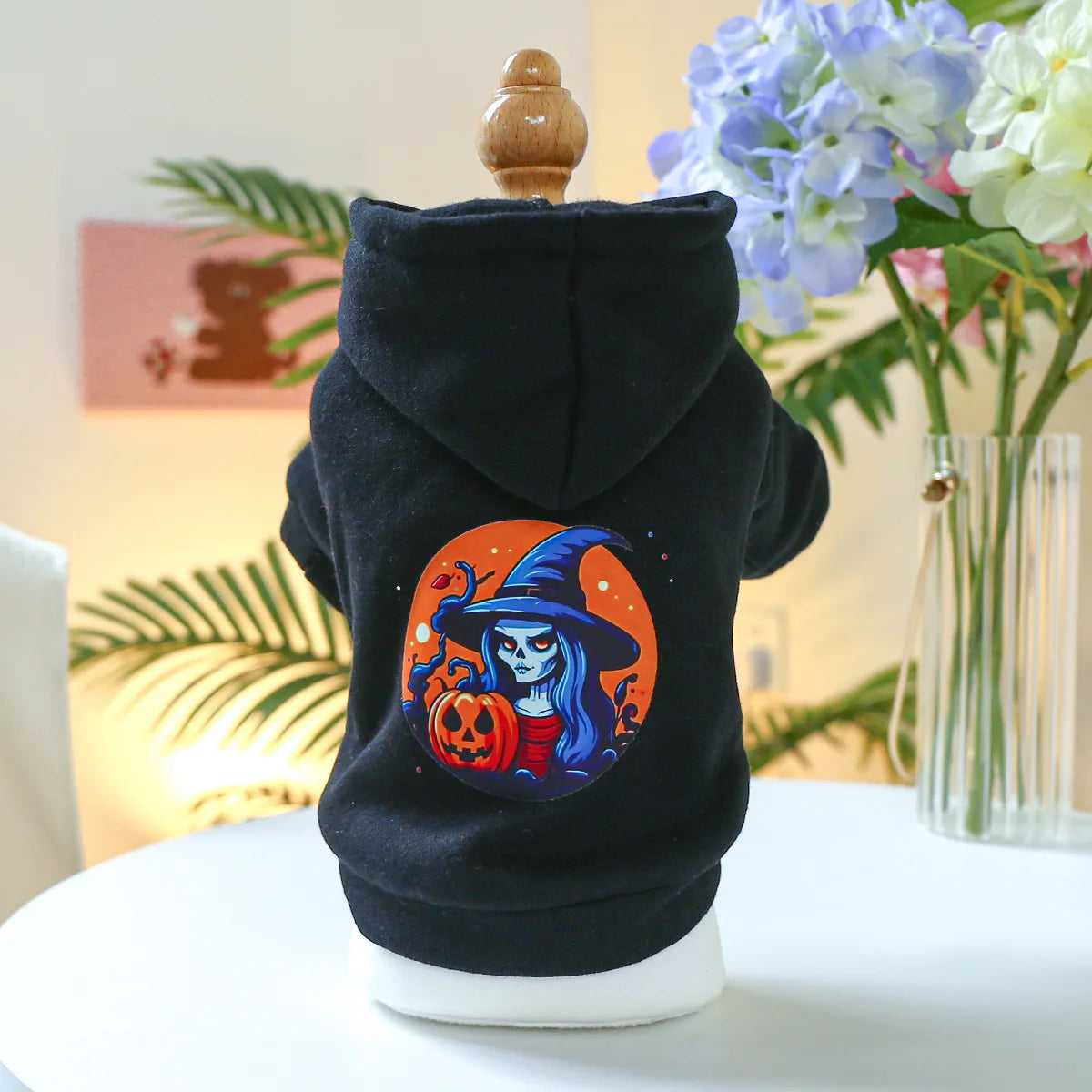 Horror Print Puppy Dog Hoodie Sweater Autumn Spring Pet Clothes for Small Dogs Chihuahua Pomeranian Pullovers mascotas Costume