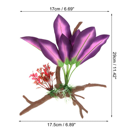 UXCELL Artificial Plants Grass Aquarium Plastic Water Weeds Ornament Fish Tank Flower Plants Tree Decoration Accessories
