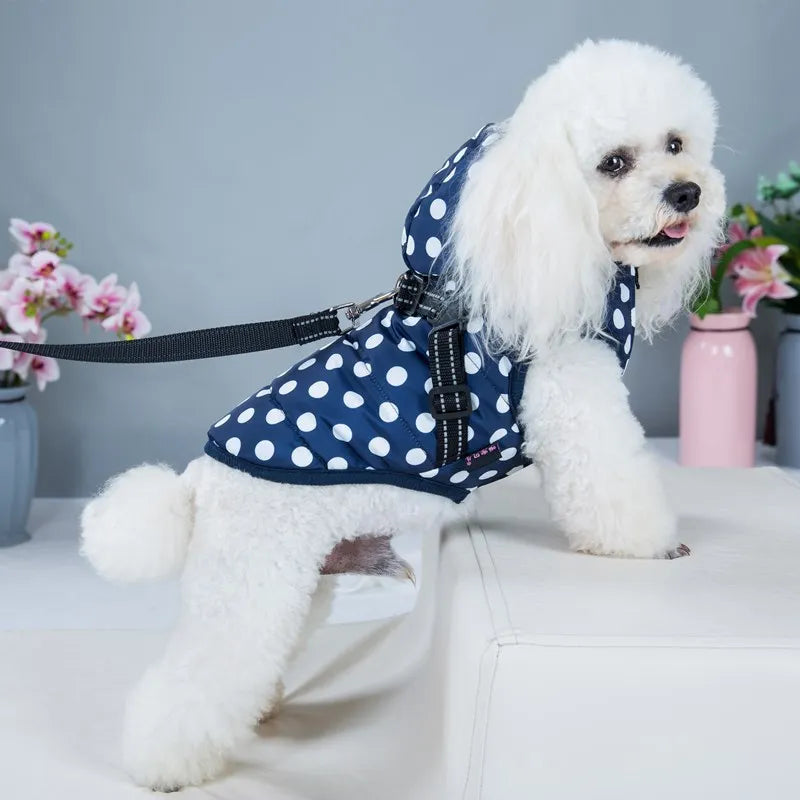 Winter Reflective Large Pet Dog Jacket With Harness Warm Clothes For Labrador Waterproof Coat Chihuahua French Bulldog Outfits