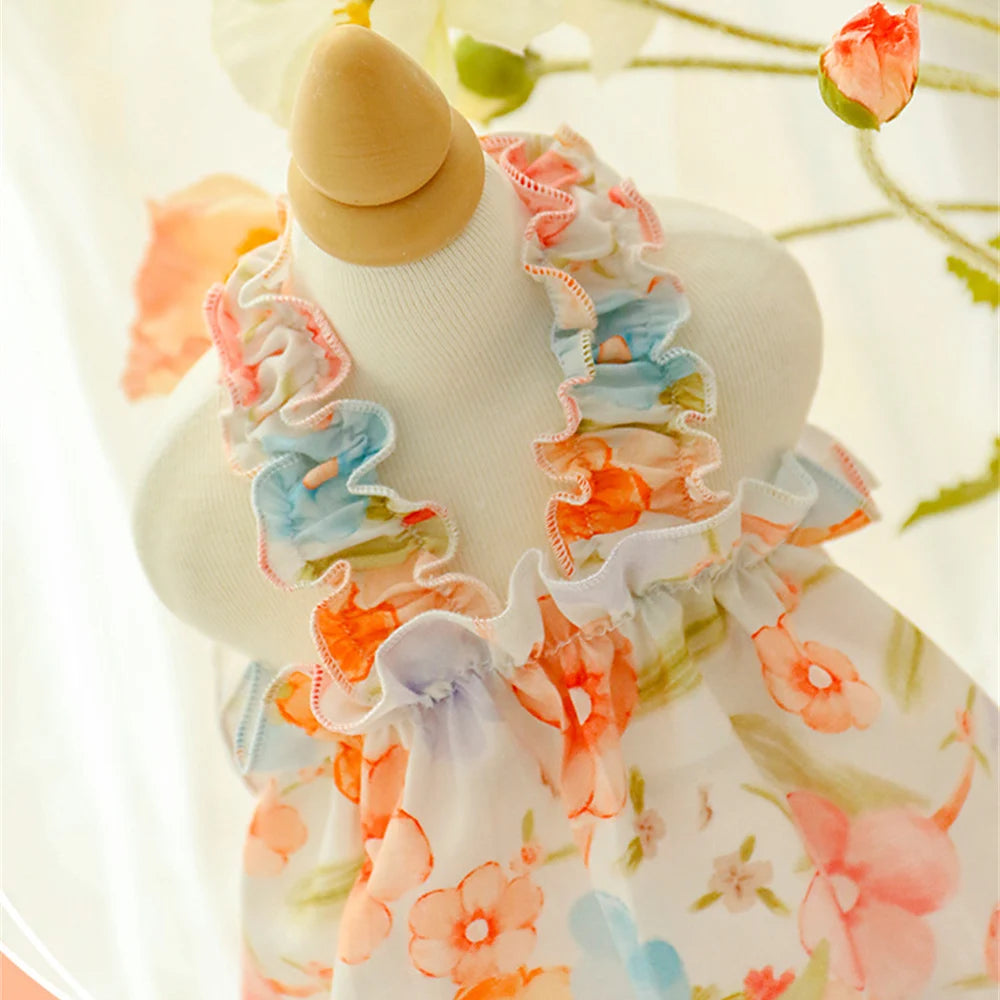 Cotton Puppy Dog Princess Dress for Small Dogs Suspender Skirt Summer Thin Pet Clothes Chihuahua Poodle Yorkies mascotas Dresses