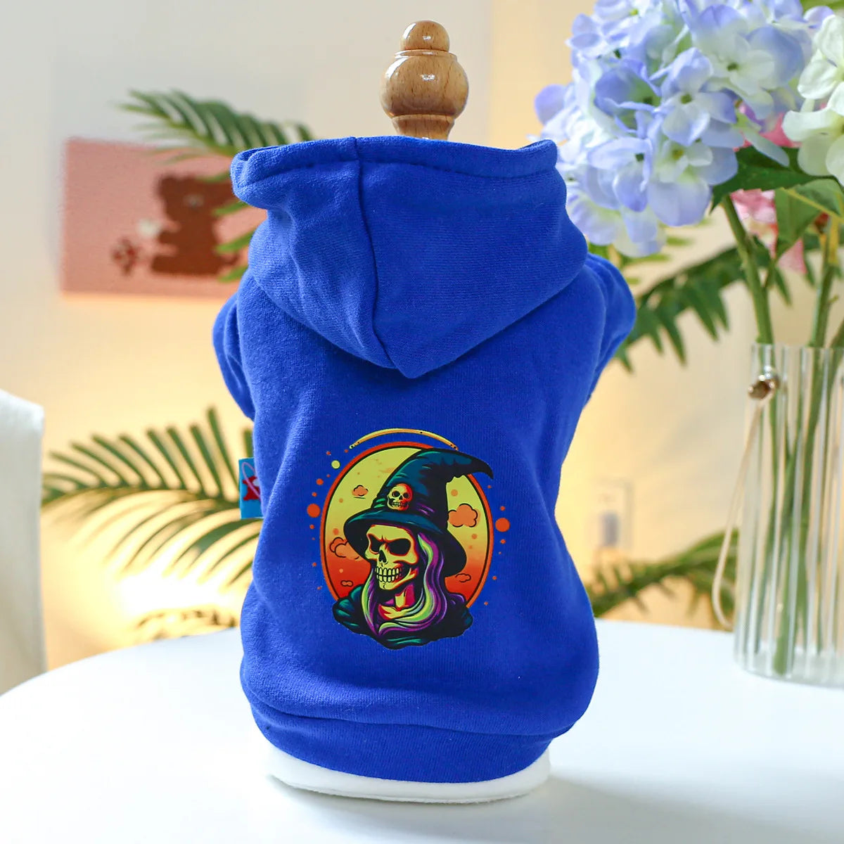 Horror Print Puppy Dog Hoodie Sweater Autumn Spring Pet Clothes for Small Dogs Chihuahua Pomeranian Pullovers mascotas Costume