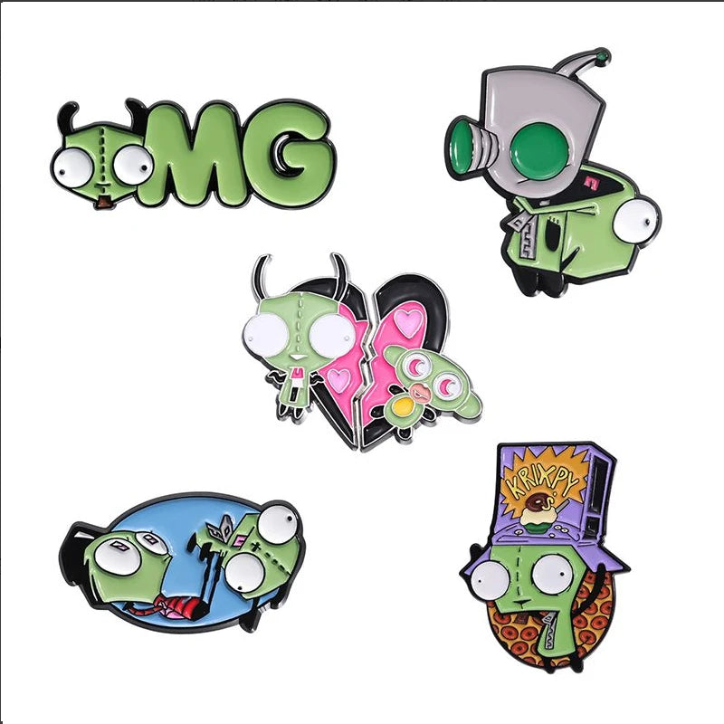 Funny Animal Sets Enamel Pins Cartoon Anime Figure Ghost Spooky Cute Cat Bird Brooches Backpack Lapel Badge Punk Jewelry Gifts