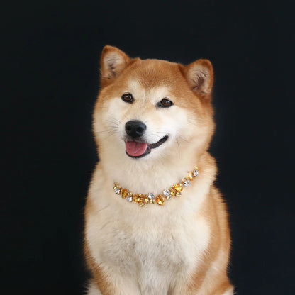 Adjustable Dog Necklace Jewelry for Small Medium Dogs Puppy, Luxury Blingbling Diamond Collar Wedding Prom Pet Accessories