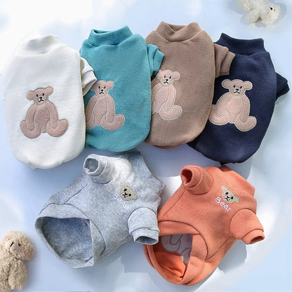 2023 New Spring Summer Pet Clothes Bear Pattern Sweater And Comfortable Puppy Clothes Teddy  Hiromi For Small And Mid Sizes Dogs