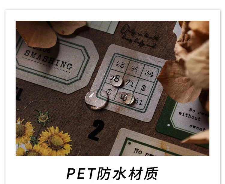JIANQI 20 pcs PET Die cut Stickers book Plant Flower Label Decorative handmade Scrapbooking Material Diary Album Craft Supplies