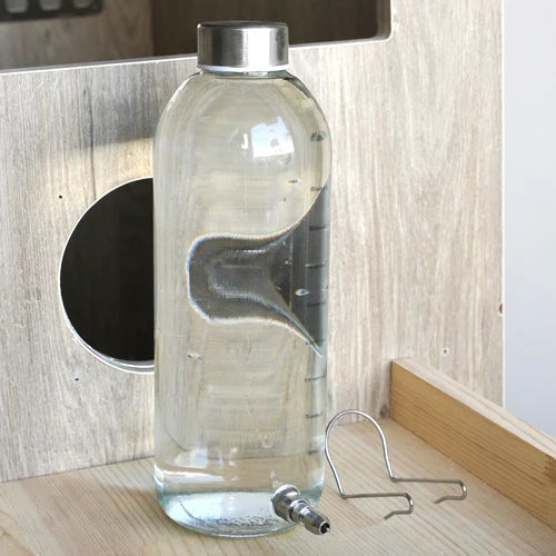 Silent Fine Needle Stainless Steel Striking Needle Water Bottle, Dragon Cat Beige Long Hair  Feed Water, Drinking Bottle