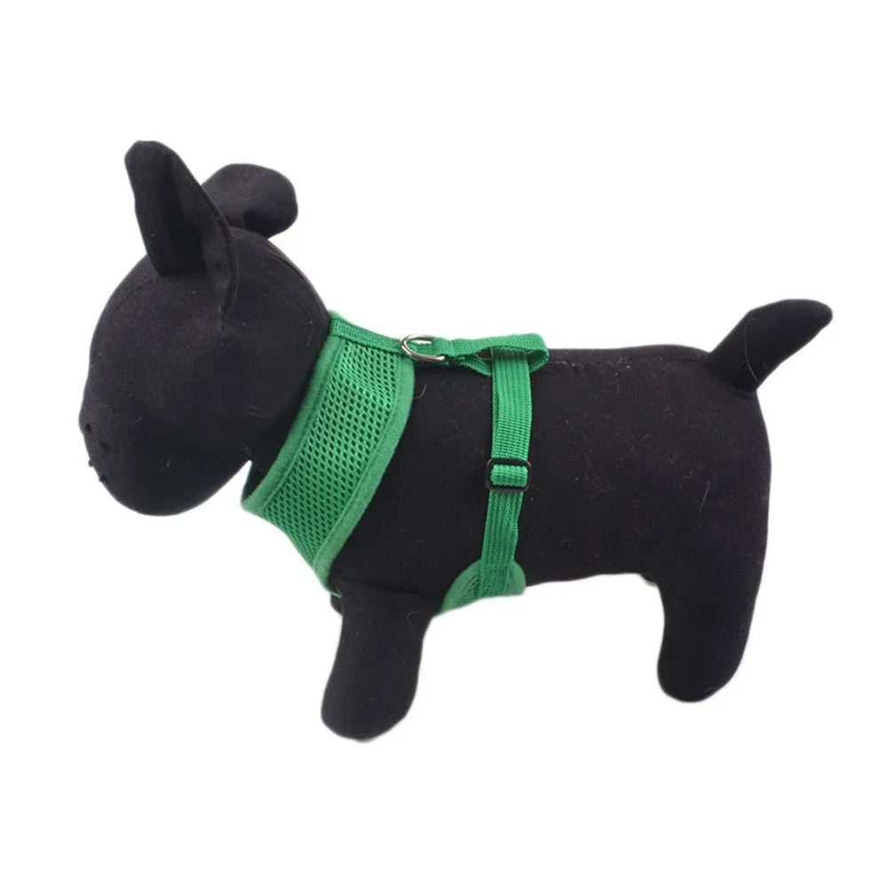 Adjustable Soft Dog Harness Nylon Breathable Mesh Walk Out Harness Vest Collar for Pets Small Medium Large Dog Chest Strap Leash