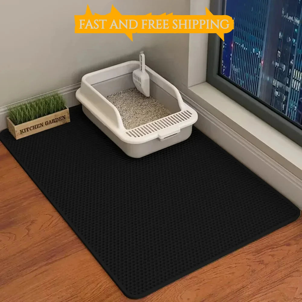 Large Cat Litter Mat Double Layer Cat Litter Pad Waterproof Anti-Slip Sand Bowl Filter Mat Sandbox Mat for Cat Cats Products