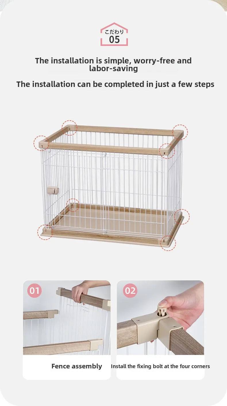 Dog Cage Alice Dog Cage Medium and Small Dog Shiba Inu Bulldog Pet Kennel Fence Indoor Fence
