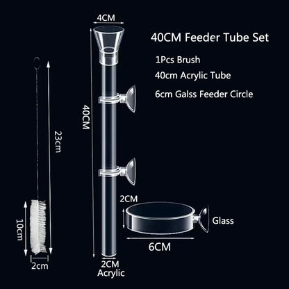 Acrylic Aquarium Feeder Tube Dish Transparent Fish Tank Shrimp Snail Shrimp Food Feeder Bowl Aquarium Feeding Set Accessories