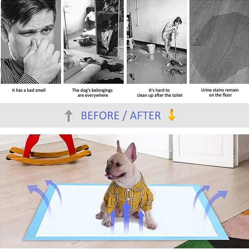 Pet Dog Disposable Diapers Mat Panties Absorbent Training Pee Floor Towel for Dogs Cat Nappies Puppy Physiological Supplies Pads