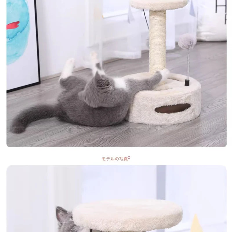 HOOPET Cat Climbing Frame Small Sisal Teasing Pet Toys Scratching Board Claw Grinding Cat Toys Carousel Type Cat Climbing Frame