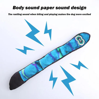 Snake Dog Toy With Squeakers Plush Puppy Toys With Squeakers At The Tail Blue Rainbow Squeaky Pet Snake Toy Long Dog Toys For