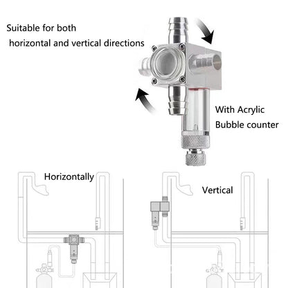 Metal ﻿Aquarium CO2 External atomizer, with bubble counter atomizer, super diffuser outside the fish tank, for aquatic plants