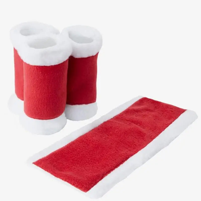 Red Santa Horse Leg Wraps Red Horse Leg Wraps Faux Fur Standing Wraps For Horses Christmas Horse Leggings With Bubble Velvet
